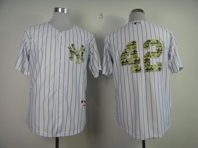 Men New York Yankees #42 Rivera White Camo MLB Jerseys